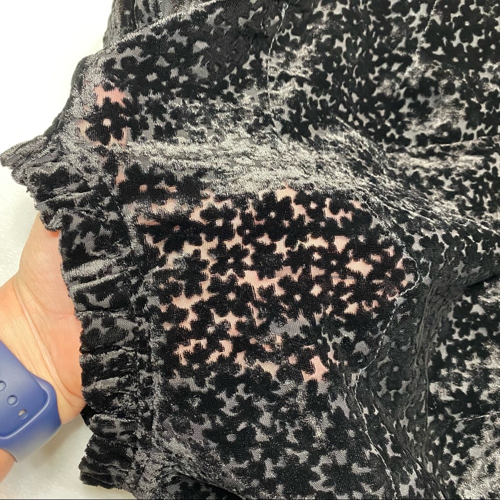 NWOT Aqua Flocked Floral Tiered Dress w/ ruffled neckline 
Size S - Picture 12 of 16